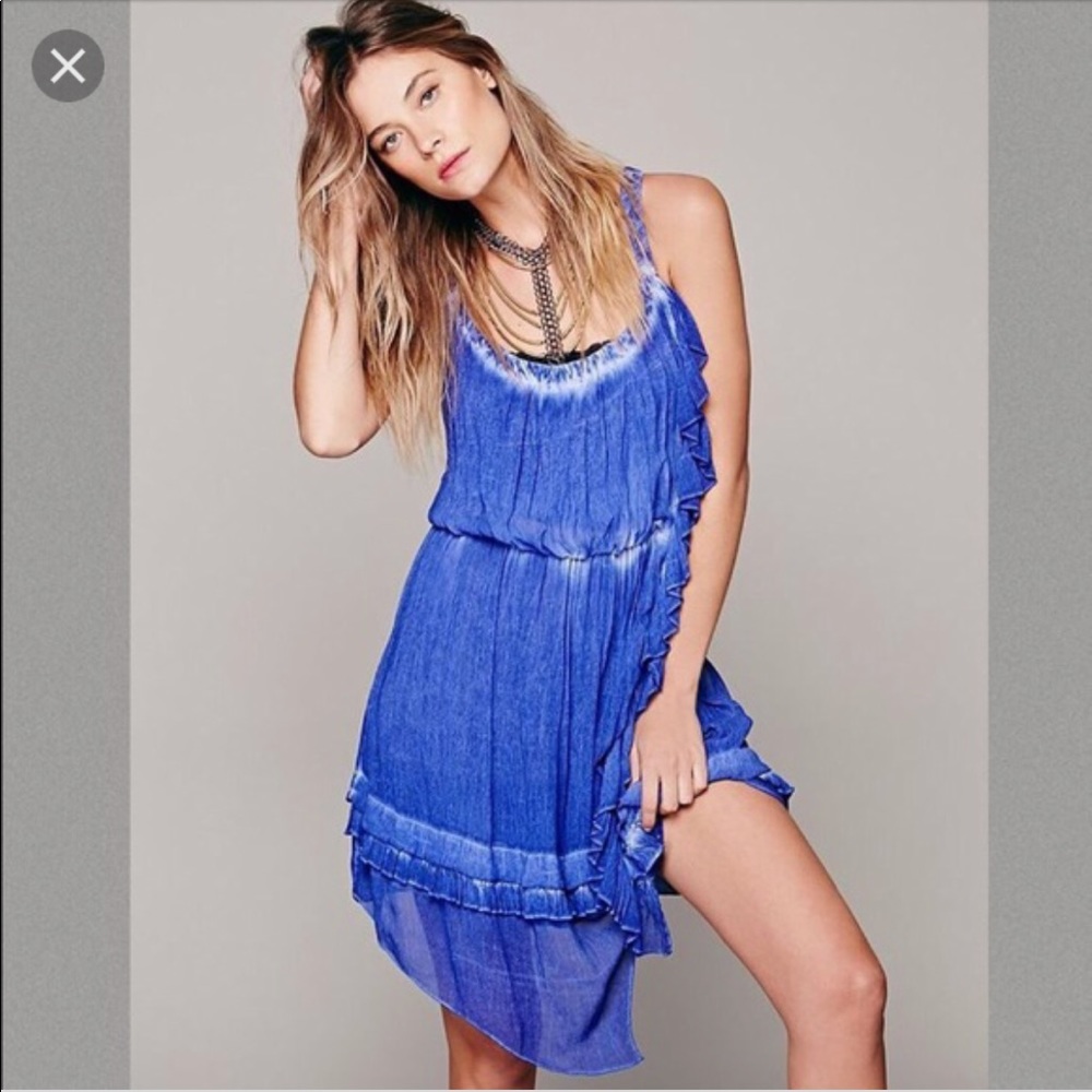Free People Aphrodite Blue Mosaic Dress, NWT